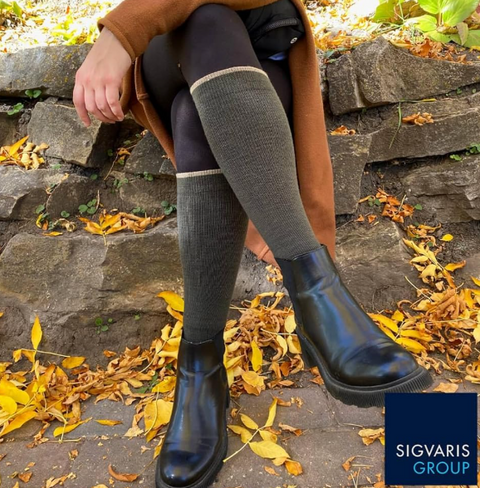 Bas de compression 20-30mmhg Sigvaris 422 Laine Merino outdoor pour femme (Mollet)